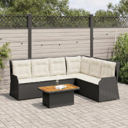 Salon de jardin vidaXL 5 pièces - Noir