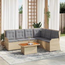 vidaXL Salon de jardin 5 pcs - Beige