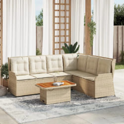 vidaXL Salon de jardin - 5 pièces - Beige