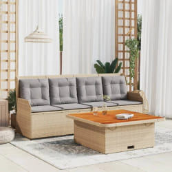 vidaXL Salon de jardin 3 pièces - Beige