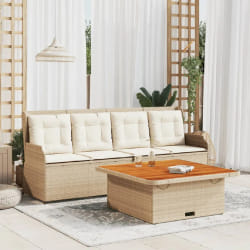 vidaXL Salon de jardin 3 pcs - Beige