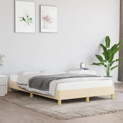 Cadre De Lit Sans Matelas Crème 120x190 Cm Tissu Vidaxl