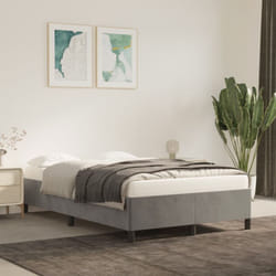 Vidaxl - Cadre de lit gris clair 120x190 cm velours