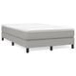vidaXL Sommier à lattes de lit et matelas gris clair 120x190 cm tissu - 120 x 190 cm