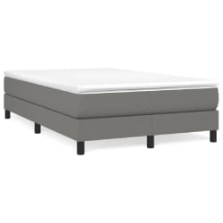 vidaXL Sommier à lattes de lit avec matelas gris foncé 120x190cm tissu - 120 x 190 cm