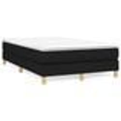 vidaXL Sommier à lattes de lit avec matelas noir 120x190 cm tissu - 120 x 190 cm