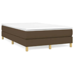 vidaXL Sommier à lattes de lit et matelas marron foncé 120x190cm tissu