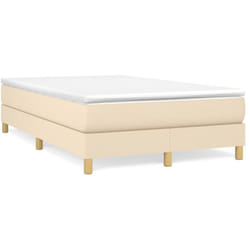 Vidaxl Sommier À Lattes De Lit Avec Matelas Crème 120x190 Cm Tissu
