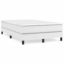 vidaXL Sommier à lattes de lit avec matelas blanc 120x190cm similicuir - 120 x 190 cm