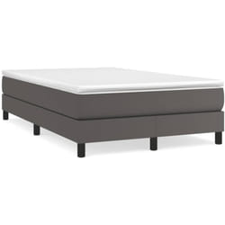 vidaXL Sommier à lattes de lit avec matelas gris 120x190 cm similicuir - 120 x 190 cm