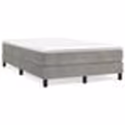 vidaXL Sommier à lattes de lit et matelas gris clair 120x190cm velours - 120 x 190 cm