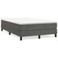 vidaXL Sommier à lattes de lit et matelas gris foncé 120x190cm velours - 120 x 190 cm
