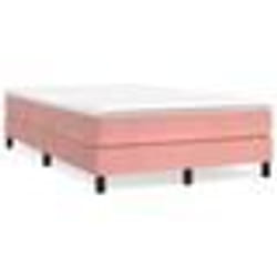 vidaXL Sommier à lattes de lit avec matelas rose 120x190 cm velours - 120 x 190 cm