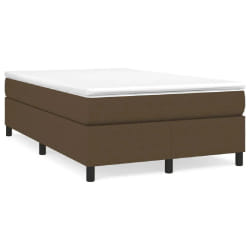 vidaXL Sommier à lattes de lit et matelas marron foncé 120x190cm tissu - 120 x 190 cm