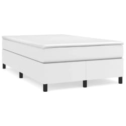 vidaXL Sommier à lattes de lit avec matelas blanc 120x190cm similicuir - 120 x 190 cm