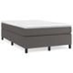 vidaXL Sommier à lattes de lit avec matelas gris 120x190 cm similicuir - 120 x 190 cm