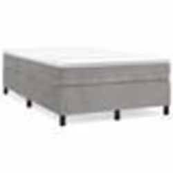 vidaXL Sommier à lattes de lit et matelas gris clair 120x190cm velours - 120 x 190 cm