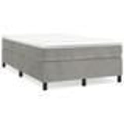 vidaXL Sommier à lattes de lit et matelas gris clair 120x190cm velours - 120 x 190 cm
