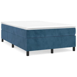 Vidaxl Sommier À Lattes De Lit Et Matelas Bleu Foncé 120x190cm Velours