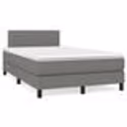 vidaXL Sommier à lattes de lit avec matelas gris foncé 120x190cm tissu - 120 x 190 cm
