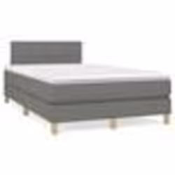vidaXL Sommier à lattes de lit avec matelas gris foncé 120x190cm tissu - 120 x 190 cm