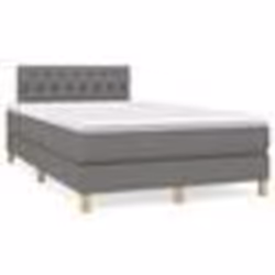vidaXL Sommier à lattes de lit avec matelas gris foncé 120x190cm tissu - 120 x 190 cm