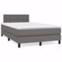 vidaXL Sommier à lattes de lit avec matelas gris 120x190 cm similicuir - 120 x 190 cm
