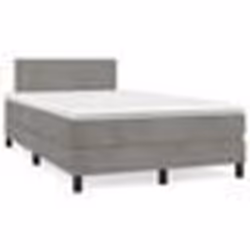 vidaXL Sommier à lattes de lit et matelas gris clair 120x190cm velours - 120 x 190 cm