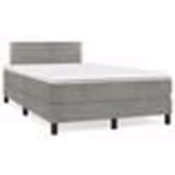 vidaXL Sommier à lattes de lit et matelas gris clair 120x190cm velours - 120 x 190 cm