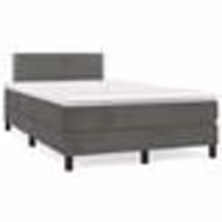 vidaXL Sommier à lattes de lit et matelas gris foncé 120x190cm velours - 120 x 190 cm