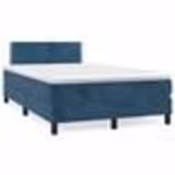 vidaXL Sommier à lattes de lit et matelas bleu foncé 120x190cm velours - 120 x 190 cm
