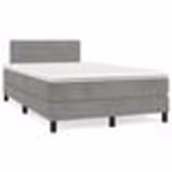 vidaXL Sommier à lattes de lit et matelas gris clair 120x190cm velours - 120 x 190 cm