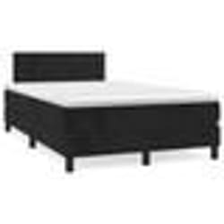 vidaXL Sommier à lattes de lit avec matelas noir 120x190 cm velours - 120 x 190 cm