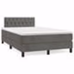 vidaXL Sommier à lattes de lit et matelas gris foncé 120x190cm velours - 120 x 190 cm