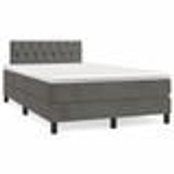 vidaXL Sommier à lattes de lit et matelas gris foncé 120x190cm velours - 120 x 190 cm
