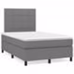 vidaXL Sommier à lattes de lit avec matelas gris foncé 120x190cm tissu - 120 x 190 cm