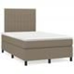 vidaXL Sommier à lattes de lit avec matelas taupe 120x190 cm tissu - 120 x 190 cm