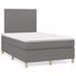 vidaXL Sommier à lattes de lit avec matelas gris foncé 120x190cm tissu - 120 x 190 cm
