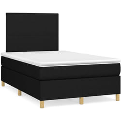 vidaXL Sommier à lattes de lit avec matelas noir 120x190 cm tissu - 120 x 190 cm