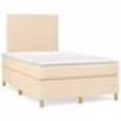 vidaXL Sommier à lattes de lit avec matelas crème 120x190 cm tissu - 120 x 190 cm