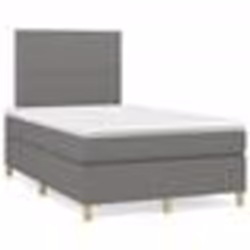 vidaXL Sommier à lattes de lit avec matelas gris foncé 120x190cm tissu - 120 x 190 cm