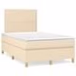 vidaXL Sommier à lattes de lit avec matelas crème 120x190 cm tissu - 120 x 190 cm
