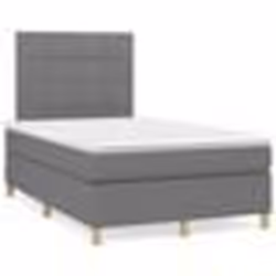 vidaXL Sommier à lattes de lit avec matelas gris foncé 120x190cm tissu - 120 x 190 cm