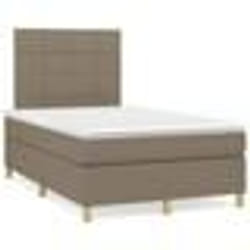 vidaXL Sommier à lattes de lit avec matelas taupe 120x190 cm tissu - 120 x 190 cm