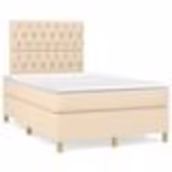 vidaXL Sommier à lattes de lit avec matelas crème 120x190 cm tissu - 120 x 190 cm