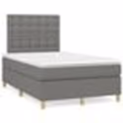 vidaXL Sommier à lattes de lit avec matelas gris foncé 120x190cm tissu - 120 x 190 cm