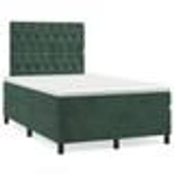 vidaXL Sommier à lattes de lit avec matelas vert foncé 120x190 cm - 120 x 190 cm