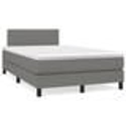 vidaXL Sommier à lattes de lit matelas LED gris foncé 120x190 cm tissu - 120 x 190 cm