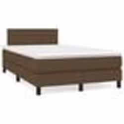 vidaXL Sommier à lattes de lit matelas et LED marron foncé 120x190 cm - 120 x 190 cm