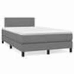 vidaXL Sommier à lattes de lit matelas LED gris foncé 120x190 cm tissu - 120 x 190 cm